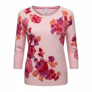 Isaac Mizrahi women’s Pink and Red Knit light sweater NWOT